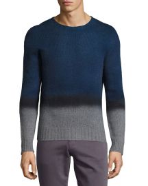 Etro Ombre Cashmere Crewneck Sweater  Navy x at Neiman Marcus